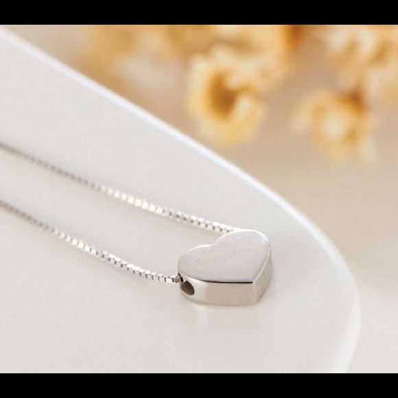 🌷 STERLING SILVER (925) HEART NECKLACE, DENT SALE - Picture 2 of 4